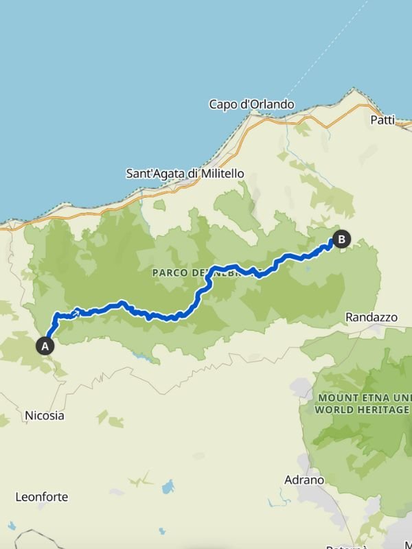 mappa dorsale dei nebrodi